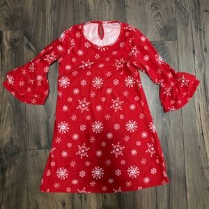 Rare Editions Red Dress with Snowflake Design